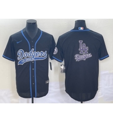 Men's Los Angeles Dodgers Black Team Big Logo With Patch Cool Base Stitched Baseball Jersey1 Men's Los Angeles Dodgers Black Team Big Logo With Patch Cool Base Stitched Baseball Jersey1