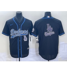 Men's Los Angeles Dodgers Black Team Big Logo With Patch Cool Base Stitched Baseball Jerseys Men's Los Angeles Dodgers Black Team Big Logo With Patch Cool Base Stitched Baseball Jerseys