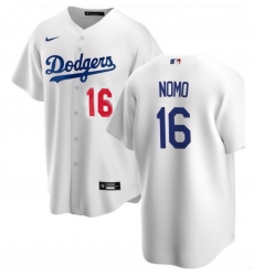 Men's Los Angeles Dodgers Hideo Nomo #16 White Stitched Nike Flex Base Jersey