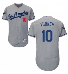 Mens Majestic Los Angeles Dodgers 10 Justin Turner Grey Road Flex Base Authentic Collection 2018 World Series Jersey Mens Majestic Los Angeles Dodgers 10 Justin Turner Grey Road Flex Base Authentic Collection 2018 World Series Jersey
