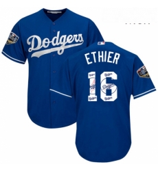 Mens Majestic Los Angeles Dodgers 16 Andre Ethier Authentic Royal Blue Team Logo Fashion Cool Base 2018 World Series MLB Jersey Mens Majestic Los Angeles Dodgers 16 Andre Ethier Authentic Royal Blue Team Logo Fashion Cool Base 2018 World Series MLB Jersey