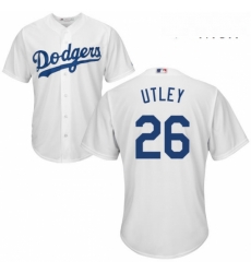 Mens Majestic Los Angeles Dodgers 26 Chase Utley Replica White Home Cool Base MLB Jersey Mens Majestic Los Angeles Dodgers 26 Chase Utley Replica White Home Cool Base MLB Jersey