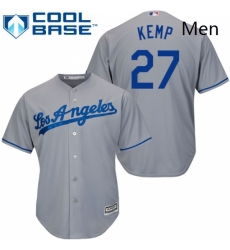 Mens Majestic Los Angeles Dodgers 27 Matt Kemp Replica Grey Road Cool Base MLB Jersey Mens Majestic Los Angeles Dodgers 27 Matt Kemp Replica Grey Road Cool Base MLB Jersey