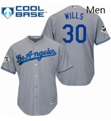 Mens Majestic Los Angeles Dodgers 30 Maury Wills Replica Grey Road 2017 World Series Bound Cool Base MLB Jersey Mens Majestic Los Angeles Dodgers 30 Maury Wills Replica Grey Road 2017 World Series Bound Cool Base MLB Jersey