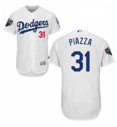 Mens Majestic Los Angeles Dodgers 31 Mike Piazza White Home Flex Base Authentic Collection 2018 World Series Jersey Mens Majestic Los Angeles Dodgers 31 Mike Piazza White Home Flex Base Authentic Collection 2018 World Series Jersey