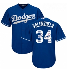 Mens Majestic Los Angeles Dodgers 34 Fernando Valenzuela Authentic Royal Blue Team Logo Fashion Cool Base MLB Jersey Mens Majestic Los Angeles Dodgers 34 Fernando Valenzuela Authentic Royal Blue Team Logo Fashion Cool Base MLB Jersey