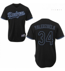 Mens Majestic Los Angeles Dodgers 34 Fernando Valenzuela Replica Black Fashion MLB Jersey Mens Majestic Los Angeles Dodgers 34 Fernando Valenzuela Replica Black Fashion MLB Jersey