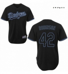Mens Majestic Los Angeles Dodgers 42 Jackie Robinson Authentic Black Fashion MLB Jersey Mens Majestic Los Angeles Dodgers 42 Jackie Robinson Authentic Black Fashion MLB Jersey