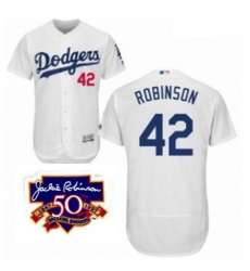 Mens Majestic Los Angeles Dodgers 42 Jackie Robinson White Home Flex Base 50 Years Breaking Barriers Patch Jersey Mens Majestic Los Angeles Dodgers 42 Jackie Robinson White Home Flex Base 50 Years Breaking Barriers Patch Jersey
