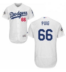 Mens Majestic Los Angeles Dodgers 66 Yasiel Puig Authentic White Home 2017 World Series Bound Flex Base Jersey Mens Majestic Los Angeles Dodgers 66 Yasiel Puig Authentic White Home 2017 World Series Bound Flex Base Jersey