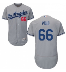 Mens Majestic Los Angeles Dodgers 66 Yasiel Puig Grey Flexbase Authentic Collection MLB Jersey Mens Majestic Los Angeles Dodgers 66 Yasiel Puig Grey Flexbase Authentic Collection MLB Jersey