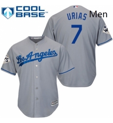 Mens Majestic Los Angeles Dodgers 7 Julio Urias Replica Grey Road 2017 World Series Bound Cool Base MLB Jersey Mens Majestic Los Angeles Dodgers 7 Julio Urias Replica Grey Road 2017 World Series Bound Cool Base MLB Jersey