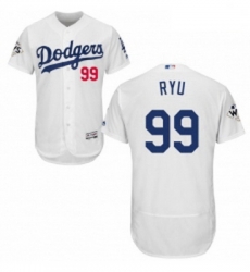 Mens Majestic Los Angeles Dodgers 99 Hyun Jin Ryu Authentic White Home 2017 World Series Bound Flex Base Jersey Mens Majestic Los Angeles Dodgers 99 Hyun Jin Ryu Authentic White Home 2017 World Series Bound Flex Base Jersey