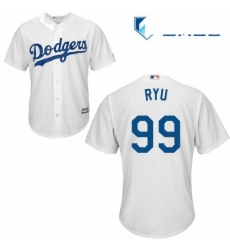Mens Majestic Los Angeles Dodgers 99 Hyun Jin Ryu Replica White Home Cool Base MLB Jersey Mens Majestic Los Angeles Dodgers 99 Hyun Jin Ryu Replica White Home Cool Base MLB Jersey