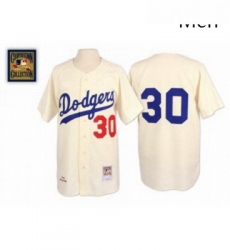 Mens Mitchell and Ness 1962 Los Angeles Dodgers 30 Maury Wills Replica Cream Throwback MLB Jersey Mens Mitchell and Ness 1962 Los Angeles Dodgers 30 Maury Wills Replica Cream Throwback MLB Jersey