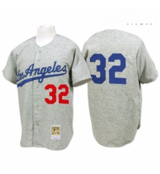 Mens Mitchell and Ness 1963 Los Angeles Dodgers 32 Sandy Koufax Replica Grey Throwback MLB Jersey Mens Mitchell and Ness 1963 Los Angeles Dodgers 32 Sandy Koufax Replica Grey Throwback MLB Jersey