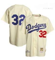 Mens Mitchell and Ness Los Angeles Dodgers 32 Sandy Koufax Replica Cream Throwback MLB Jersey Mens Mitchell and Ness Los Angeles Dodgers 32 Sandy Koufax Replica Cream Throwback MLB Jersey