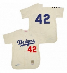 Mens Mitchell and Ness Los Angeles Dodgers 42 Jackie Robinson Replica Cream Throwback MLB Jersey Mens Mitchell and Ness Los Angeles Dodgers 42 Jackie Robinson Replica Cream Throwback MLB Jersey