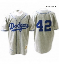 Mens Mitchell and Ness Los Angeles Dodgers 42 Jackie Robinson Replica Grey Throwback MLB Jersey Mens Mitchell and Ness Los Angeles Dodgers 42 Jackie Robinson Replica Grey Throwback MLB Jersey