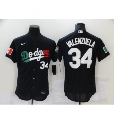 Men's Nike Los Angeles Dodgers #34 Fernando Valenzuela Black Elite Jersey Men's Nike Los Angeles Dodgers #34 Fernando Valenzuela Black Elite Jersey