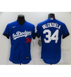 Men's Nike Los Angeles Dodgers #34 Fernando Valenzuela Blue Elite City Player Jersey Men's Nike Los Angeles Dodgers #34 Fernando Valenzuela Blue Elite City Player Jersey