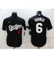 Men's Nike Los Angeles Dodgers #6 Trea Turner Black Jersey Men's Nike Los Angeles Dodgers #6 Trea Turner Black Jersey