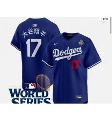 Nike Los Angeles Dodgers Shohei Ohtani #17 Blue Flex Base 2024 World Series Champions Stitched MLB Jersey Nike Los Angeles Dodgers Shohei Ohtani #17 Blue Flex Base 2024 World Series Champions Stitched MLB Jersey