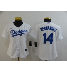 Women Dodgers 14 Enrique Hernandez White Women 2020 Nike Cool Base Jersey Women Dodgers 14 Enrique Hernandez White Women 2020 Nike Cool Base Jersey