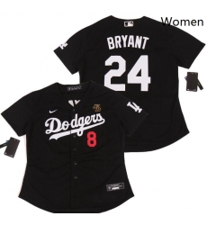 Women Dodgers Front 8 Back 24 Kobe Bryant Black Cool Base Stitched MLB Jersey Women Dodgers Front 8 Back 24 Kobe Bryant Black Cool Base Stitched MLB Jersey