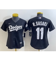 Women Los Angeles Dodgers 11 Roki Sasaki Black Cool Base Stitched Baseball Jersey Women Los Angeles Dodgers 11 Roki Sasaki Black Cool Base Stitched Baseball Jersey