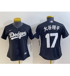 Women Los Angeles Dodgers 17 Shohei Ohtani Black Stitched Jersey Women Los Angeles Dodgers 17 Shohei Ohtani Black Stitched Jersey
