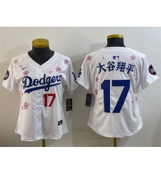 Women Los Angeles Dodgers 17 Shohei Ohtani White 2025 Tokyo Series Limited Stitched Baseball Jersey