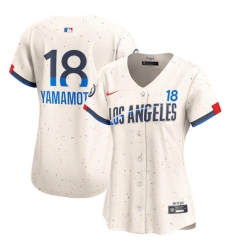 Women Los Angeles Dodgers 18 Yoshinobu Yamamoto Cream 2024 City Connect Limited Stitched Jersey Women Los Angeles Dodgers 18 Yoshinobu Yamamoto Cream 2024 City Connect Limited Stitched Jersey