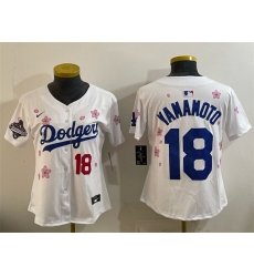 Women Los Angeles Dodgers 18 Yoshinobu Yamamoto White 2025 World Series Champions Patch Tokyo Series Limited Stitched Baseball Jersey Women Los Angeles Dodgers 18 Yoshinobu Yamamoto White 2025 World Series Champions Patch Tokyo Series Limited Stitched Baseball Jersey