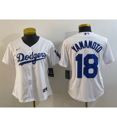 Women Los Angeles Dodgers 18 Yoshinobu Yamamoto White Stitched Jersey 28Run Small 29 Women Los Angeles Dodgers 18 Yoshinobu Yamamoto White Stitched Jersey 28Run Small 29