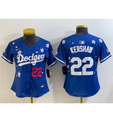Women Los Angeles Dodgers 22 Clayton Kershaw Royal 2025 Tokyo Series Limited Stitched Baseball Jersey Women Los Angeles Dodgers 22 Clayton Kershaw Royal 2025 Tokyo Series Limited Stitched Baseball Jersey
