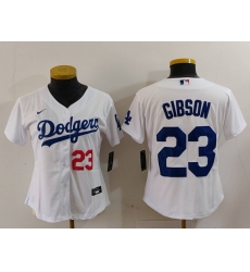 Women Los Angeles Dodgers 23 Kirk Gibson White Stitched Jersey 1 Women Los Angeles Dodgers 23 Kirk Gibson White Stitched Jersey 1