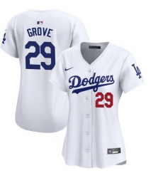Women Los Angeles Dodgers 29 Michael Grove White Stitched Baseball Jersey Women Los Angeles Dodgers 29 Michael Grove White Stitched Baseball Jersey