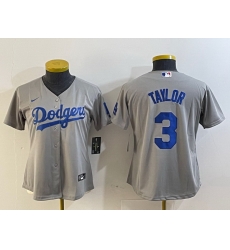 Women Los Angeles Dodgers 3 Chris Taylor Grey Stitched Jersey Women Los Angeles Dodgers 3 Chris Taylor Grey Stitched Jersey