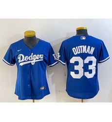 Women Los Angeles Dodgers 33 James Outman Royal Cool Base Stitched Baseball Jersey Women Los Angeles Dodgers 33 James Outman Royal Cool Base Stitched Baseball Jersey