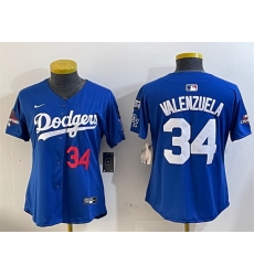 Women Los Angeles Dodgers 34 Toro Valenzuela Royal 2024 World Series Champions With Fernando Memorial Patch Alternate Limited Stitched Baseball Jersey 28Ru Women Los Angeles Dodgers 34 Toro Valenzuela Royal 2024 World Series Champions With Fernando Memorial Patch Alternate Limited Stitched Baseball Jersey 28Ru