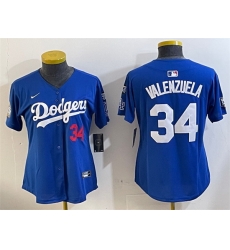 Women Los Angeles Dodgers 34 Toro Valenzuela Royal 2024 World Series With Fernando Memorial Patch Alternate Limited Stitched Baseball Jersey Women Los Angeles Dodgers 34 Toro Valenzuela Royal 2024 World Series With Fernando Memorial Patch Alternate Limited Stitched Baseball Jersey