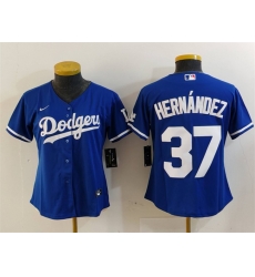 Women Los Angeles Dodgers 37 Teoscar Hern E1ndez Blue Stitched Jersey Women Los Angeles Dodgers 37 Teoscar Hern E1ndez Blue Stitched Jersey