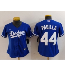 Women Los Angeles Dodgers 44 Vicente Padilla Blue Stitched Jersey Women Los Angeles Dodgers 44 Vicente Padilla Blue Stitched Jersey