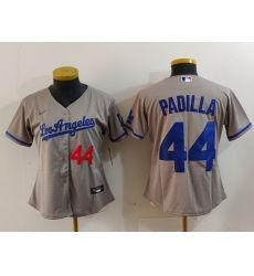 Women Los Angeles Dodgers 44 Vicente Padilla Grey Stitched Jersey 11 Women Los Angeles Dodgers 44 Vicente Padilla Grey Stitched Jersey 11