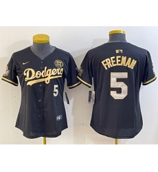 Women Los Angeles Dodgers 5 Freddie Freeman Black Gold 2024 World Series With Fernando Patch Vapor Limited Stitched Baseball Jersey Women Los Angeles Dodgers 5 Freddie Freeman Black Gold 2024 World Series With Fernando Patch Vapor Limited Stitched Baseball Jersey