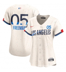 Women Los Angeles Dodgers 5 Freddie Freeman Cream 2024 City Connect Limited Stitched Jersey Women Los Angeles Dodgers 5 Freddie Freeman Cream 2024 City Connect Limited Stitched Jersey