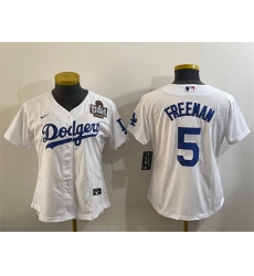 Women Los Angeles Dodgers 5 Freddie Freeman White 2024 World Series Cool Base Stitched Baseball Jersey Women Los Angeles Dodgers 5 Freddie Freeman White 2024 World Series Cool Base Stitched Baseball Jersey