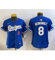 Women Los Angeles Dodgers 8 Enrique Hernandez Royal 2024 Jackie Robinson Patch Limited Stitched Jersey Women Los Angeles Dodgers 8 Enrique Hernandez Royal 2024 Jackie Robinson Patch Limited Stitched Jersey