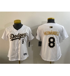 Women Los Angeles Dodgers 8 Enrique Hernandez White Gold Home Limited Stitched Baseball Jersey 28Run Small 29 Women Los Angeles Dodgers 8 Enrique Hernandez White Gold Home Limited Stitched Baseball Jersey 28Run Small 29